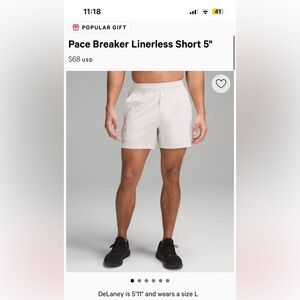 Pace Breaker Linerless Men’s Lululemon Shorts